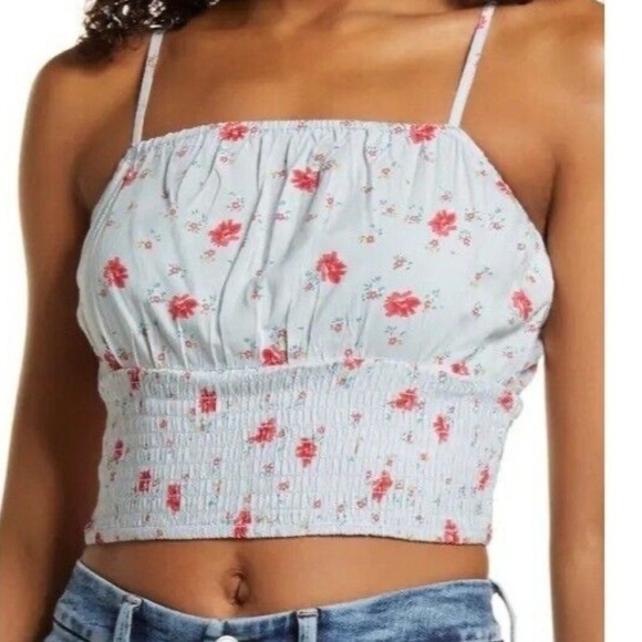 Billabong floral crop top camisole tank top small - Picture 6 of 7